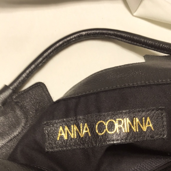 Anna Corina folded leather with canvas handbag with double straps. Like new! - Picture 7 of 7